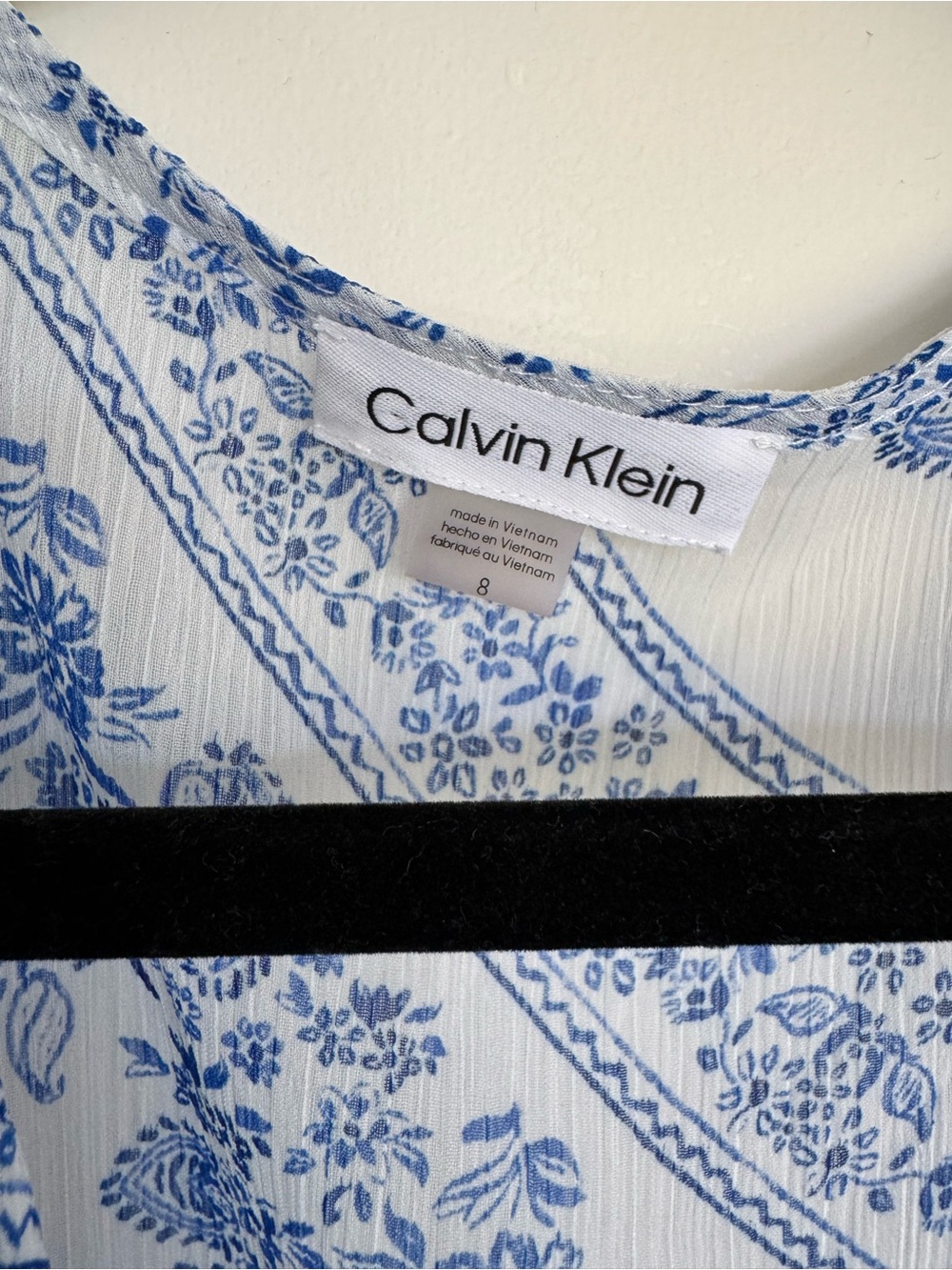 Calvin Klein Blue & White Paisley Wrap Maxi Dress - Picture 5 of 5